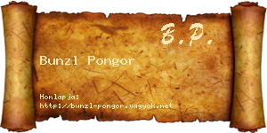 Bunzl Pongor névjegykártya
